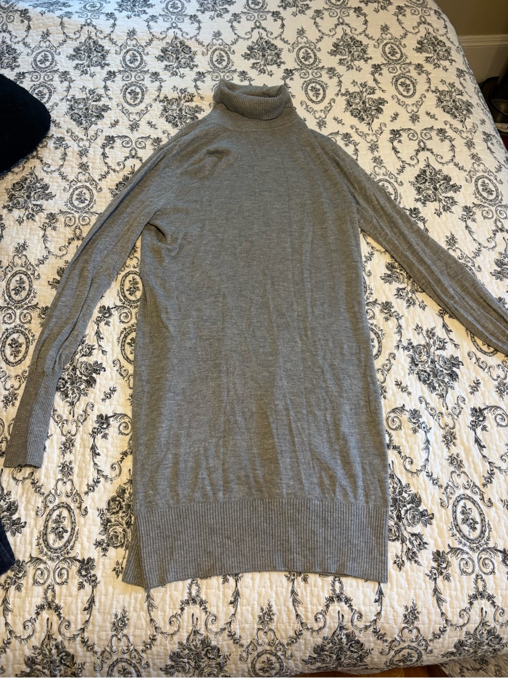 White House Black Market Gray Turtleneck Sweater Dress